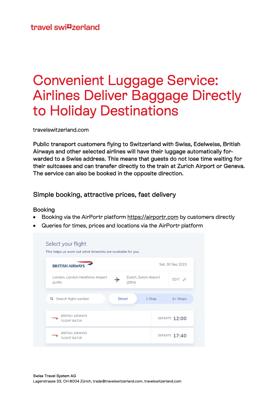Fact Sheet: Flight Luggage with AirPortr