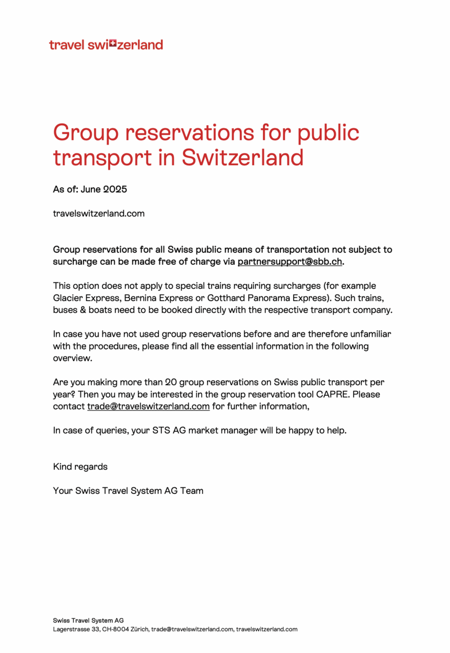 Fact Sheet: Group Reservations